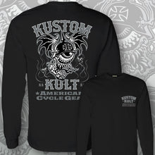 Load image into Gallery viewer, BLOODSHOT BARON > CYCLE~ Gravestone Gray - Long Sleeve Tee - BLACK