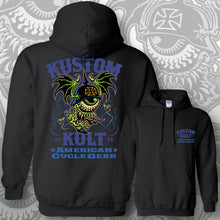 Load image into Gallery viewer, BLOODSHOT BARON > CYCLE~ Purple & Lyme - Hoodie - Black