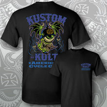 Load image into Gallery viewer, BLOODSHOT BARON > CYCLE~ Purple & Lyme - Short Sleeve Tee - BLACK