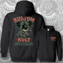 Load image into Gallery viewer, BLOODSHOT BARON > CYCLE~ Red & Ghoulie Green - Hoodie - Black