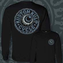 Load image into Gallery viewer, CYCLE GEAR ~ Slate Blue- Long Sleeve Tee - Black