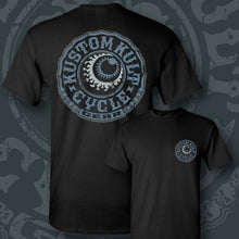 Load image into Gallery viewer, CYCLE GEAR ~ Slate Blue - Short Sleeve Tee - Black