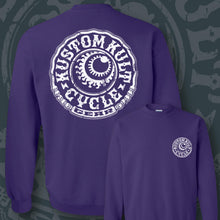 Load image into Gallery viewer, CYCLE GEAR ~ White- Crew Neck - Purple