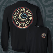 Load image into Gallery viewer, CYCLE GEAR ~ RED WHITE & BLUE - Crew Sweatshirt - BLACK