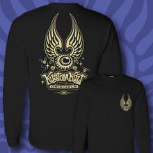 Load image into Gallery viewer, FLYING EYEBALL ~ Old Bone - Long Sleeve Tee - Black