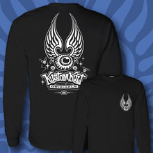 Load image into Gallery viewer, FLYING EYEBALL ~ White - Long Sleeve Tee - Black