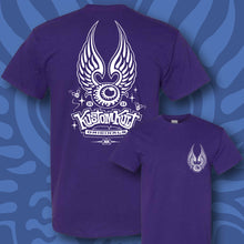 Load image into Gallery viewer, FLYING EYEBALL ~ White - Short Sleeve Tee - Purple