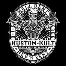 Load image into Gallery viewer, HELL BENT RIDER ~ White Ink - Long Sleeve Tee - Black