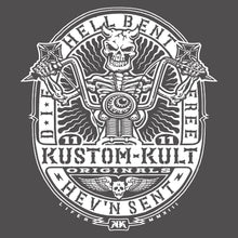 Load image into Gallery viewer, HELLBENT RIDER ~ White - Short Sleeve Tee - Dark Gray