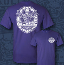 Load image into Gallery viewer, HELLBENT RIDER ~ White - Short Sleeve Tee - Purple