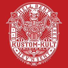 Load image into Gallery viewer, HELLBENT RIDER ~ White - Short Sleeve Tee - Red