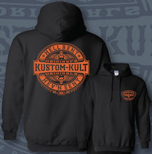 Load image into Gallery viewer, HELL BENT BADGE ~ Orange - Hoodie - Black