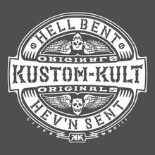 Load image into Gallery viewer, HELL BENT BADGE ~ White - Short Sleeve Tee - Dark Gray