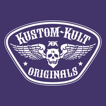 Load image into Gallery viewer, HELL BENT BADGE ~ White - Short Sleeve Tee - Purple