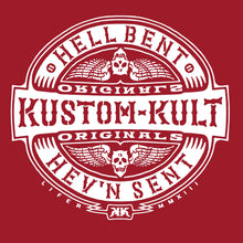 Load image into Gallery viewer, HELL BENT BADGE ~ White - Short Sleeve Tee - Red