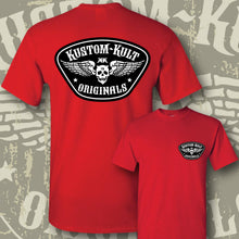 Load image into Gallery viewer, KKO LOGO BADGE ~ Black n White - Short Sleeve Tee - Red