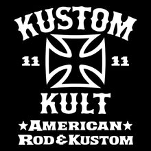 Load image into Gallery viewer, KROSSED UP KK - Rod & Kustom ~ White - Short Sleeve Tee - BLACK