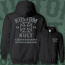 Load image into Gallery viewer, KROSSED UP KK - Rod & Kustom ~ Gray - Hoodie - BLACK