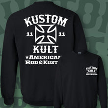 Load image into Gallery viewer, KROSSED UP KK - Rod & Kustom ~ White - Crew Neck - BLACK