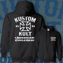 Load image into Gallery viewer, KROSSED UP KK - Cycle Gear ~ White - Hoodie - BLACK
