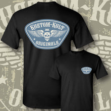 Load image into Gallery viewer, KKO LOGO BADGE ~ Slate Blue - Short Sleeve Tee - Black