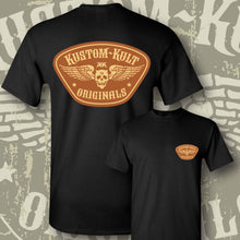 Load image into Gallery viewer, KKO LOGO BADGE ~ Burnt Orange - Short Sleeve Tee - Black