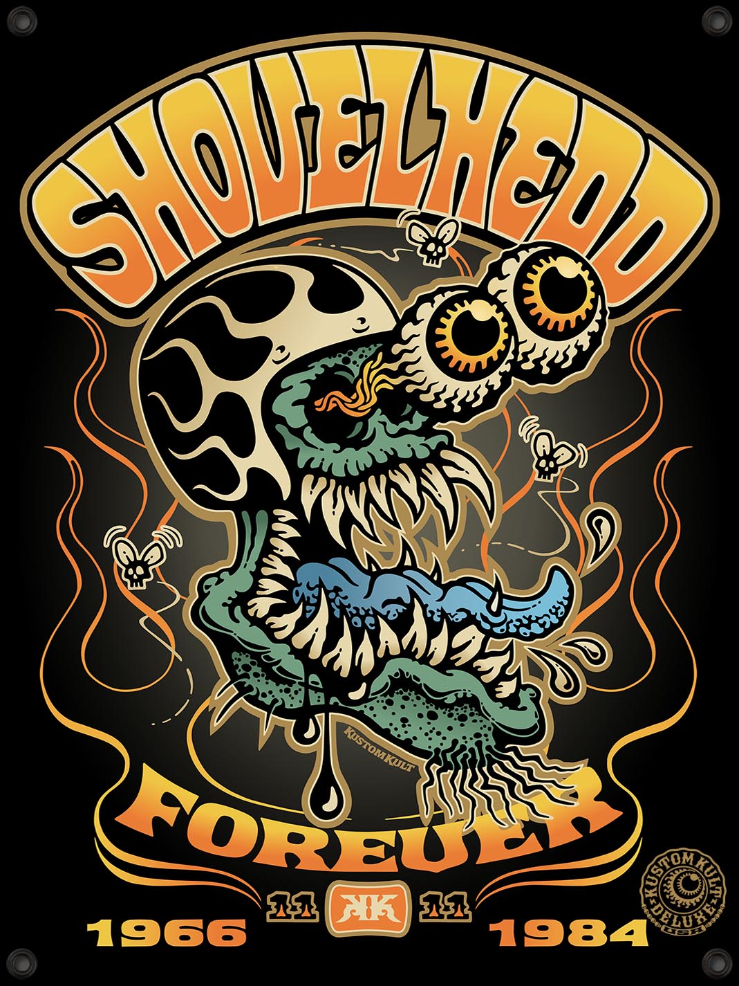 SHOVELHEAD ZED ~ Full Color - BANNER – KUSTOM KULT®