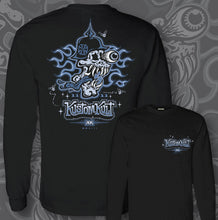 Load image into Gallery viewer, VON SKULLY ~ BONEHEAD BLUE - Long Sleeve Tee - Black