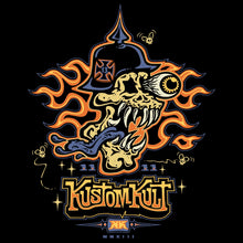 Load image into Gallery viewer, VON SKULLY ~ OCTANE ORANGE - Short Sleeve Tee - Black