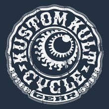 Load image into Gallery viewer, CYCLE GEAR ~ White- Crew Neck - Navy