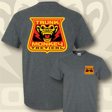 Load image into Gallery viewer, TRUNK MONKEY TACTICAL ~ Red & Yellow - Short Sleeve Tee - Charcoal Gray Heather