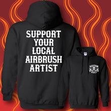 Load image into Gallery viewer, SUPPORT YOUR LOCAL AIRBRUSH ARTIST - Hoodie - BLACK