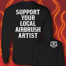 Load image into Gallery viewer, SUPPORT YOUR LOCAL AIRBRUSH ARTIST - Long Sleeve Tee - BLACK