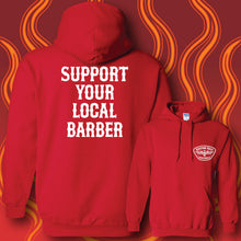 Load image into Gallery viewer, SUPPORT YOUR LOCAL BARBER - Hoodie - RED