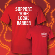 Load image into Gallery viewer, SUPPORT YOUR LOCAL BARBER - Short Sleeve Tee - Red