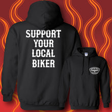Load image into Gallery viewer, SUPPORT YOUR LOCAL BIKER - Hoodie - BLACK