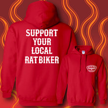 Load image into Gallery viewer, SUPPORT YOUR LOCAL RAT BIKER - Hoodie - RED