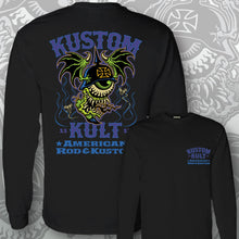 Load image into Gallery viewer, BLOODSHOT BARON > ROD~ Purple & Lyme - Long Sleeve Tee - BLACK