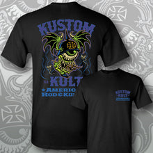 Load image into Gallery viewer, BLOODSHOT BARON > ROD ~ Purple & Lyme - Short Sleeve Tee - BLACK