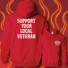 Load image into Gallery viewer, SUPPORT YOUR LOCAL VETERAN - Hoodie - RED