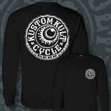Load image into Gallery viewer, CYCLE GEAR ~ White- Long Sleeve Tee - Black