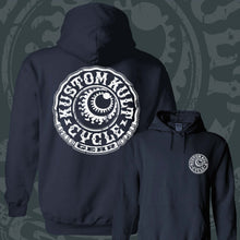 Load image into Gallery viewer, CYCLE GEAR ~ White - Hoodie - Navy