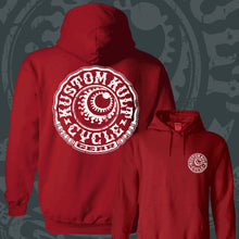 Load image into Gallery viewer, CYCLE GEAR ~ White - Hoodie - Red