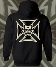 Load image into Gallery viewer, IRON KROSS ~ BLACK 'N BONE - Hoodie - Black