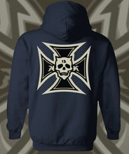 Load image into Gallery viewer, IRON KROSS ~ BLACK 'N BONE - Hoodie - Navy