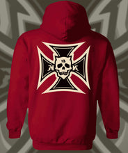 Load image into Gallery viewer, IRON KROSS ~ BLACK 'N BONE - Hoodie - Red