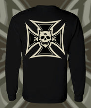 Load image into Gallery viewer, IRON KROSS ~ BLACK 'N BONE - Long Sleeve Tee - Black