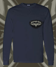 Load image into Gallery viewer, IRON KROSS ~ BLACK 'N BONE - Long Sleeve Tee - Navy