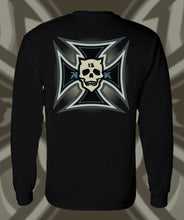 Load image into Gallery viewer, IRON KROSS ~ BLUE - Long Sleeve Tee - Black