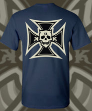 Load image into Gallery viewer, IRON KROSS ~ BLACK 'N BONE - Short Sleeve Tee - Navy